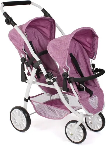 Bayer Chic 2000 Puppenwagen Vario - Zwillingsbuggy für Kinder - Zwillingspuppenwagen mit zwei abnehmbaren, verstellbaren Sportsitzen und schwenkbaren Vorderrädern, ideal für Kinder von 4 bis 8 Jahren.