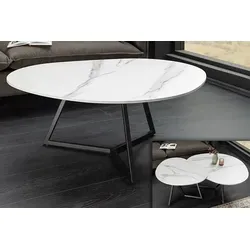 Riess-Ambiente Couchtisch MARVELOUS 90cm – Pflegeleichte Keramikplatte in Marmor-Design - Stylischer Couchtisch mit stabilen Metallgestell und pflegeleichter Keramikplatte. Ideal für dein Wohnzimmer, Maße: 90 x 40 x 75 cm. Setze individuelle Akzente in deinem Zuhause!