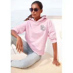 Elbsand Kapuzensweatshirt Jonna mit großem Logodruck auf dem Rücken, bequemer Hoodie aus Baumwolle rosa XL (42)