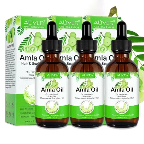P-Beauty Amla Öl | Haaröl für intensives Haarwachstum | gegen Schuppen & Haarausfall | Kaltgepresst, Bio & Vegan |Vitamin C | Aminosäure | 3x60ml