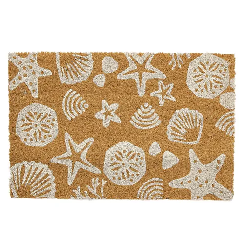 Fußmatte Kokos Muscheln Seesterne Türmatte 58x38cm