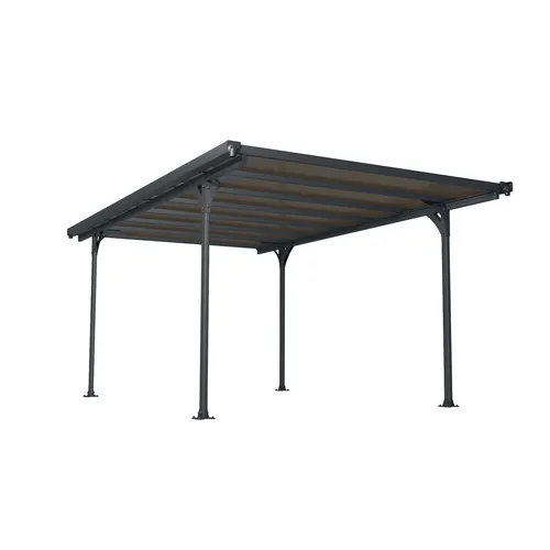 Ambia Garden Carport, Metall 218x297x500 cm - Robuster Carport aus Metall mit Sonnen- und Sichtschutz, ideal für den Schutz Ihres Fahrzeugs und als stilvolle Ergänzung für Ihren Garten.