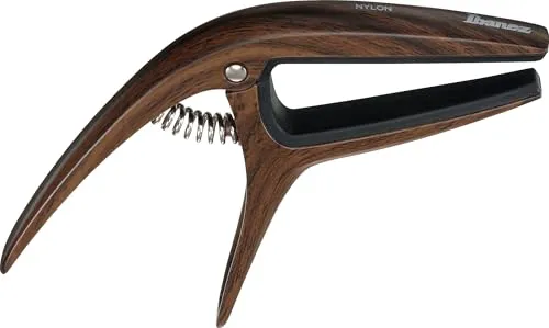 Ibanez ICGC10W Guitar Capo - Für Akustik-, E- und Konzertgitarren, einfache Einhandbedienung und stilvolle Holzoptik