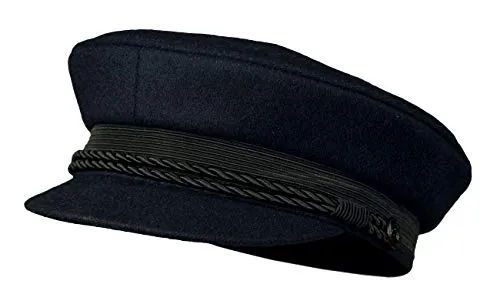 Balke Herren Elbsegler Kapitänsmütze mit Kordel – Marine 57 - Klassische Kapitänsmütze aus 80% Schurwolle, ideal für maritime Looks. Mit seitlichen Knöpfen und Zierband, perfekt für Herren und Damen. Größen von 54 bis 64 verfügbar.