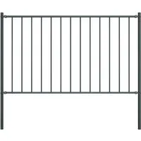 vidaXL Zaunfeld mit Pfosten aus pulverbeschichtetem Stahl 1,7 x 0,75 m - Gartenzäune aus witterungsbeständigem, pulverbeschichtetem Stahl für eine langlebige und robuste Trennwand. Ideal, um unerwünschte Gäste fernzuhalten. Montagezubehör inklusive.