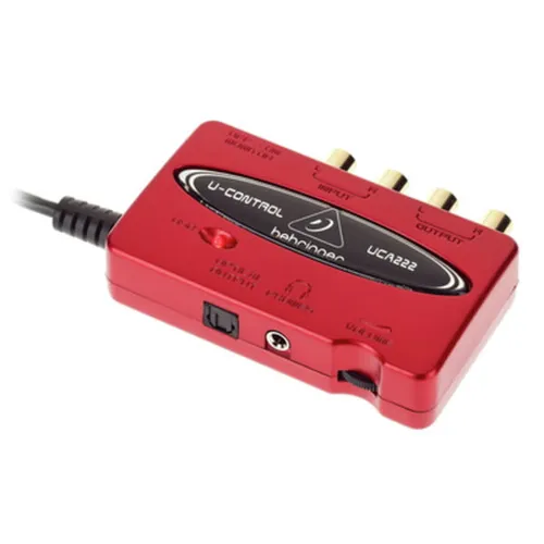 Behringer UCA222 - Kompaktes USB Audio Interface, hochauflösende 48-kHz-Wandler und umfangreiches Software-Bundle für professionelle Aufnahmen und Musikproduktion