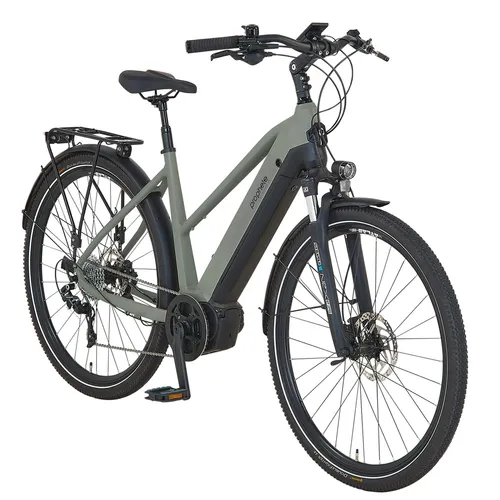 Prophete E-Bike Trekkingrad Entdecker 4.0 - Pedelec für Damen - E-Bike, 10 Gang Kettenschaltung mit 540 Wh Akku für bis zu 170 km Reichweite, ideal für sportliche Touren und tägliche Fahrten.