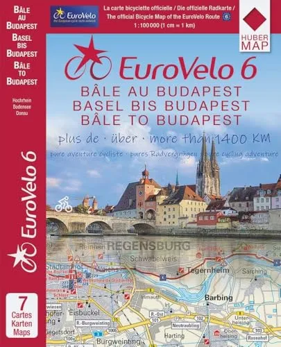 EuroVelo 6 Fahrradkarten Set - Freizeit, Haus & Garten - 7 detaillierte Karten im Maßstab 1:100.000 für eine unvergessliche Radreise vom Atlantik zum Schwarzen Meer.