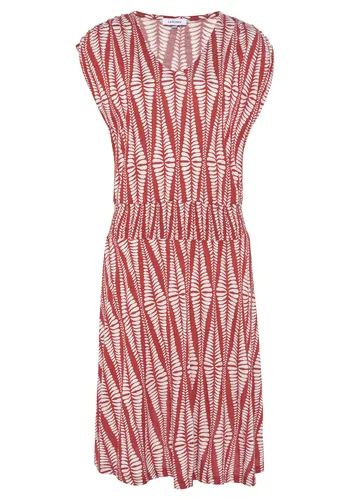 Lascana Jerseykleid mit Smokbund - Sommerkleid mit breitem Smokeinsatz, einzigartigem Alloverprint und weichem Viskose-Jersey für optimalen Tragekomfort.