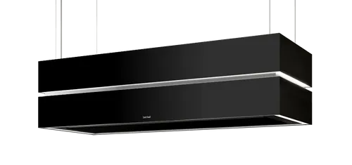 Berbel Skyline Edge Base BIH 100 SKE-B 100 cm Umluft - Dunstabzugshaube in Mattschwarz mit 4 Gebläsestufen und Fernbedienung für komfortable Steuerung. Ideal für moderne Küchen mit Inselinstallation.