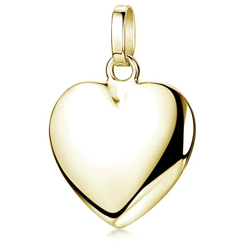 Materia Damen Kettenanhänger Herz Gold klein - 925 Sterlingsilber vergoldet - Eleganter Kettenanhänger in Herzform aus 925 Sterlingsilber, ideal als Geschenk für besondere Anlässe. Vergoldet und anlaufgeschützt, passt perfekt zu Ketten bis 2mm Dicke.