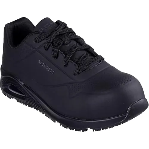 Skechers Herren UNO Sr Doltin BAU-Stiefel, Schwarz, 45 EU - Hochwertige Sicherheitsstiefel für Herren mit rutschfester Skech-Laufsohle und Zehenschutzkappe. Ideal für Industrie & Handwerk, EN ISO 20345:2017 zertifiziert.
