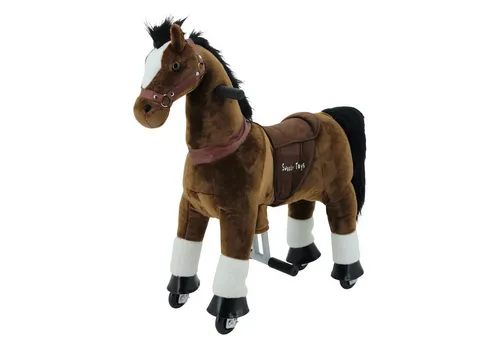 Sweety Toys 7271 Reittier Pferd Chocolate auf Rollen - Baby- & Kleinkindspielzeug, stabiler Bau und hochwertige Rollen, ideal für Kinder von 3 bis 6 Jahren, Sitzhöhe 55 cm, für ein Gewicht bis 30 kg ausgelegt.