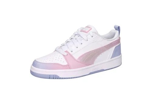 PUMA Rebound V6 LO Blurry Dreams JR Sneaker - Sneaker für Mädchen, stylisches Design in Weiß-Rose Mauve und ideal für kaltes Wetter