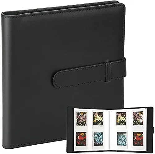 Fotoalbum mit 256 Taschen – Passend für Fujifilm Instax Mini 9 8 90 40 7 11 12 Evo LiPlay Sofortbildkamera, Kompatibel mit Polaroid Snap PIC-300, Kodak Zink Fotopapier (54x86 mm) (Schwarz)