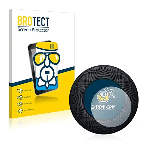 BROTECT Schutzglas für Apple HomePod 2 Schutzfolie Panzer Folie Glas Displayschutz Made in Germany [Kratzfest 9H, Anti-Fingerprint,Transparent]