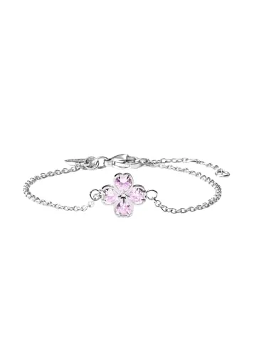 Purelei® Cuore Rosé Armband – Wasserfest & Verstellbar - Stilvolles Edelstahlarmband mit Kleeblatt und roséfarbenen Zirkonias. Verstellbare Länge für optimalen Tragekomfort. Ein elegantes Accessoire für jeden Anlass, das Glück und Liebe symbolisiert.