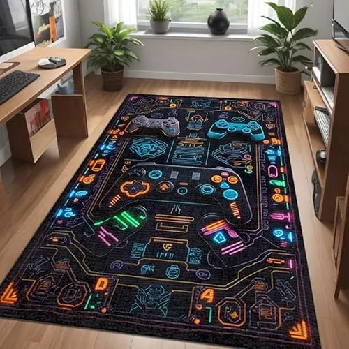 bamyum Gameking Gamer-Teppich 80x300 – Waschbarer Chenille-Teppich für Spielzimmer und Schlafzimmer - Hochwertiger Gamer-Teppich mit maschinellem Chenille-Druck, ideal für Spielzimmer und Schlafzimmer. Antirutsch-Unterlage und maschinenwaschbar für einfache Pflege. Maße: 80 x 300 cm.