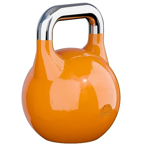 GORILLA SPORTS® Kettlebell Competition - Gewicht 8 kg bis 40 kg, Bodenschonende, aus Massivstahlguss, in 9 Farben - Wettkampf Kugelhantel, Schwunghantel, Kugelgewichte, für Fitness, Krafttraining, Gym