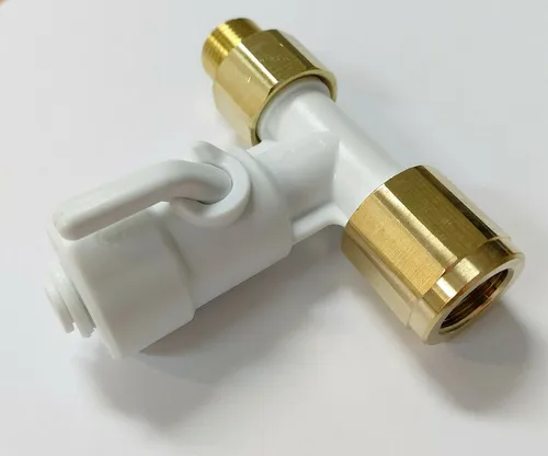 John Guest Winkel-Absperrventil mit Rückschlagventil 3/8"x3/8"x1/4" Umkehrosmose