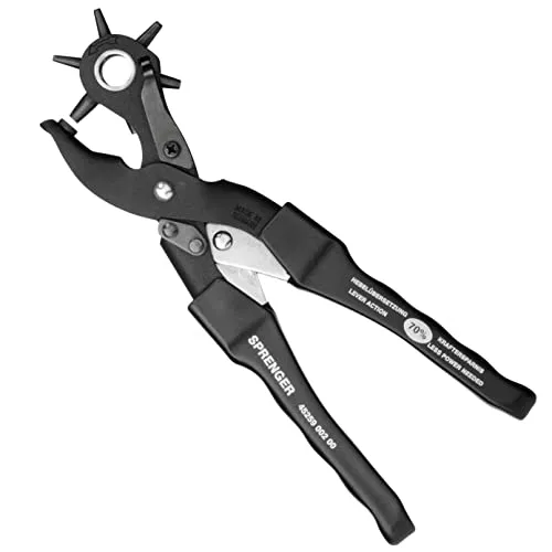 Sprenger Lochzange power - Zangen für präzises Stanzen von Löchern in Leder und Kunststoff, aus hochwertigem lackiertem Edelstahl, Made in Germany.