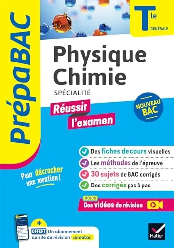 Prépabac Réussir l'examen - Physique-Chimie Tle générale (spécialité) - Bac 2026: fiches de révision, sujets de bac corrigés & vidéos