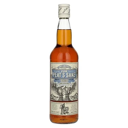 For Peat´s Sake - Peated Blended Scotch Whisky | Blended Malt | 1x0.7L | Inspiriert von der Mälzer-Figur Peat | Schottland | Intensiv rauchig