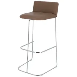 Barhocker Ragno aus Leder, Taupe - Barmöbel: Stilvoller und komfortabler Barhocker aus hochwertigem Leder, ideal für elegante Sitzgelegenheiten an der Bar oder Küchentheke.