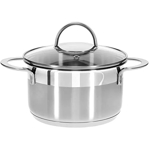 GRÄWE Kochtopf inkl. Glasdeckel, 1,5 l - Kochtöpfe - Der 1,5 l Edelstahl-Kochtopf mit Glasdeckel ist spülmaschinengeeignet und ideal für Induktion, perfekt für kleine Portionen und präzises Kochen dank praktischer Mess-Skala.