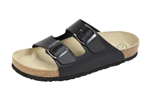 Wörishofener Fußform Weeger-Bio-Pantolette schwarz Gr. 36 - Wanderschuhe mit hohem Tragekomfort dank Luftpolsterfussbett, ideal für entspannte Spaziergänge und Outdoor-Aktivitäten.