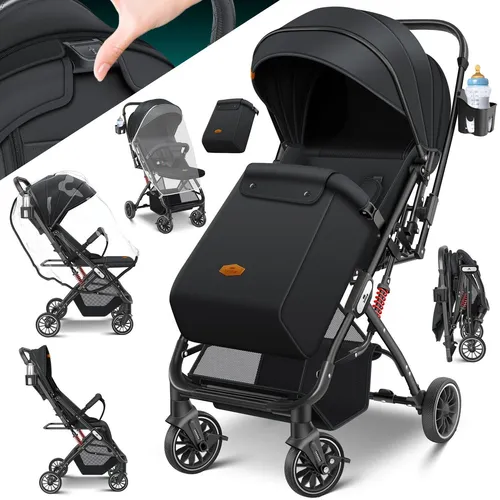 KIDIZ Kombi-Kinderwagen - Klappbarer Buggy mit 360° Drehung - Kinderwagen für alle Altersklassen ab Geburt, klappbar und platzsparend mit 360° drehbarem Sitz für maximale Flexibilität.