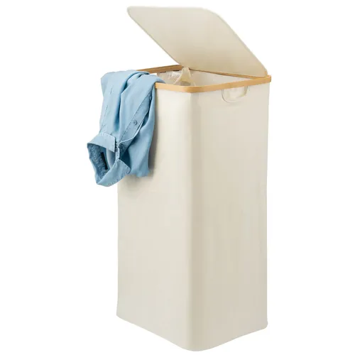 bremermann Wäschekorb Wäschesammler 100 Liter mit herausnehmbarem Sack - Wäschekörbe, elegantes Design mit robustem Oxford-Polyester, ideal zur diskreten Aufbewahrung von Schmutzwäsche und Geruchskontrolle.