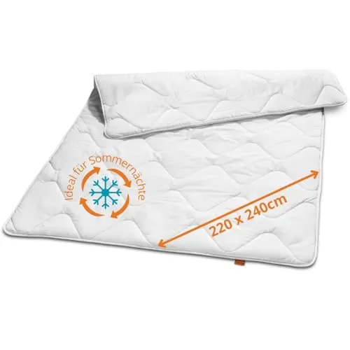 sleepling Ultra leichte Sommerdecke 220x240 cm, Sommer Bettdecke leicht, dünne Sommerbettdecke aus 100% Mikrofaser, Ökotex 100, waschbar 60 Grad