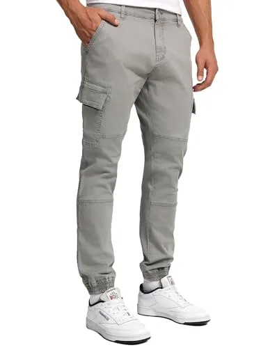 Indicode Cargohose August beige L - Wanderhose aus 98% Baumwolle, pflegeleicht und elastisch, ideal für Outdoor-Aktivitäten und Freizeit.