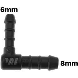 WamSter® L 90° Schlauchverbinder Pipe Connector reduziert 8mm 6mm Durchmesser