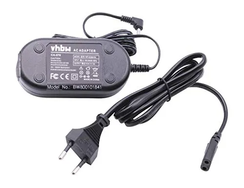 vhbw Netzteil kompatibel mit Canon HR10, HV10, HV20, MV600, MV700, MV750i Kamera, Digitalkamera, DSLR - Netzkabel, 2m