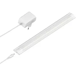 ledscom.de LED Unterbau-Leuchte SIRIS weiß matt mit Netzteil, flach, 30cm, 370lm, weiß