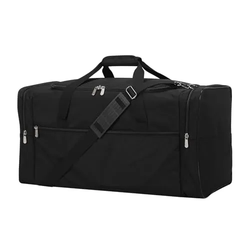 LONALIA 54L Reisetasche Groß Herren - Weekender Travel Bag Sporttasche für Urlaub Reisen Übernachtung Sauna (Schwarz)