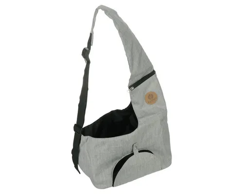 Flamingo Tiertransporttasche Kanga grau mit Fronttasche - Tier-Transporttasche aus robustem Material, ideal für sichere Reisen mit Ihrem Haustier und praktische Fronttasche für Zubehör.