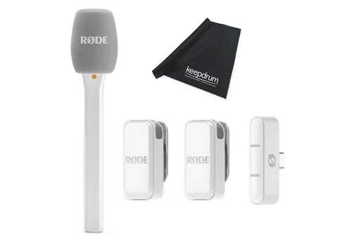 RØDE Wireless Micro USB-C Interview Set – Weißes Funkmikrofon - Ideal für Content Creator und Vlogger: Das RØDE Funkmikrofon-Set bietet ein Ladecase und praktisches Zubehör für Außenaufnahmen. Kompakt und leistungsstark für professionelle Ergebnisse.