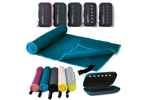 LightDry Sporthandtuch LIGHTDRY Sporthandtuch Mikrofaser, Leicht und Antibakteriell, Mikrofaser, saugfähig, leicht & antibakteriell & schnell trocknend