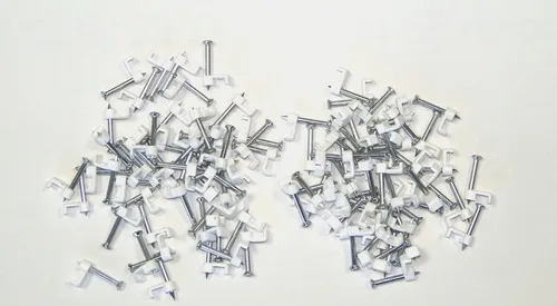 Schellen für Litzen 5x3mm NYFAZ Schellen Nagelschellen Kabelschelle weiß E3 100