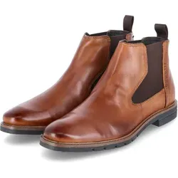 Bugatti Schuhe 6300 Cognac 43 - Elegante Herren Chelsea Boots - Wanderschuhe aus hochwertigem Glattleder mit seitlichen Elastikeinsätzen für optimalen Komfort und einfache Handhabung. Ideal für Business und Freizeit.