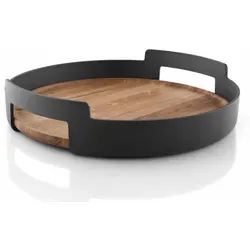 eva solo Serviertablett Nordic kitchen - Tabletts – Stilvolles Serviertablett aus Eiche und Kunststoff mit mattschwarzen Kanten und stabilen Tragegriffen, ideal für Kaffee, Getränke und Frühstück.