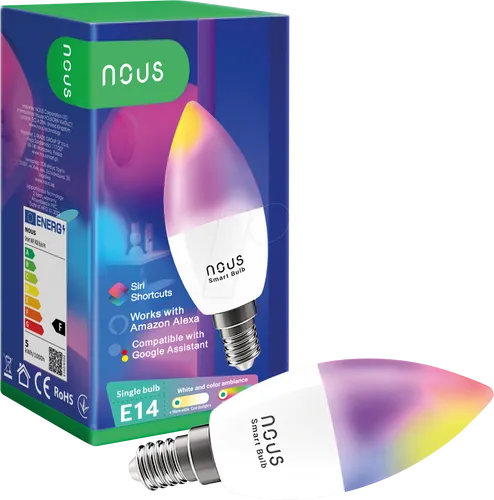NOUS P4 - Smart Light Lampe, E14, 5 W, RGB, WLAN