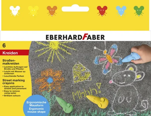 EBERHARD FABER Straßenmalkreide Maus 6er Kartonetui