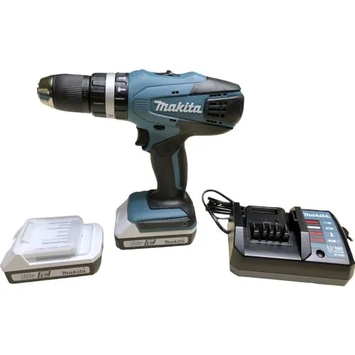 Makita HP457DWE Bohrschrauber 18 V mit Schlagwerk und 2 Akkus