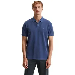Marc O'Polo Poloshirt aus Pique in Blau (S) - Herren-Shirt aus 100% Baumwolle im casual Stil, ideal für Freizeit und Büro, pflegeleicht und bequem.