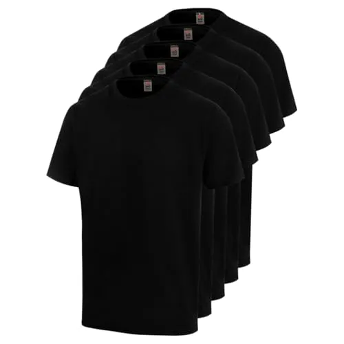 WÜRTH MODYF Arbeitsshirts für Herren 5er Pack - Bequemes Baumwoll-T-Shirt in Schwarz für Arbeit und Freizeit - T-Shirts für Herren: Bequeme und atmungsaktive Arbeitskleidung im 5er Pack für jeden Schichttag, ideal für hohe Temperaturen und lange Arbeitstage.