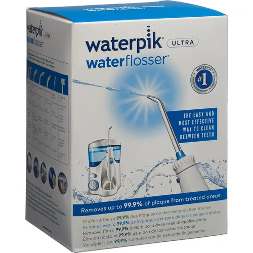 WATERPIK Ultra Munddusche WP-100EU - Elektrische Zahnbürsten - Reduziert Zahnbelag und Zahnfleischbluten effektiver als Zahnseide, ideal für Zahnspangen und Implantate, einfache Anwendung in nur einer Minute täglich.